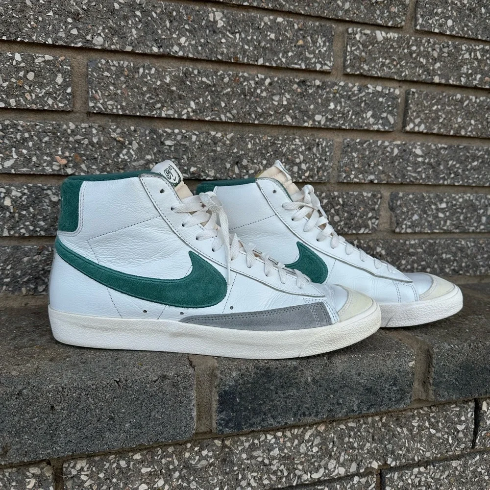 Men’s Nike Blazer Vintage Mid ‘77 PRM White Bicoastal Green Size 12 High Tops - Picture 2 of 15